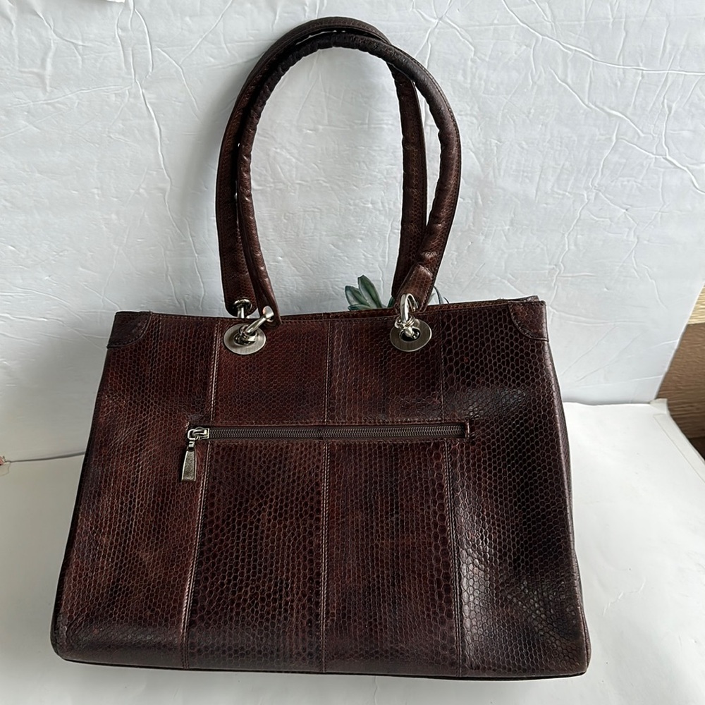 Vintage Nina Raye Snakeskin Handbag In Brown